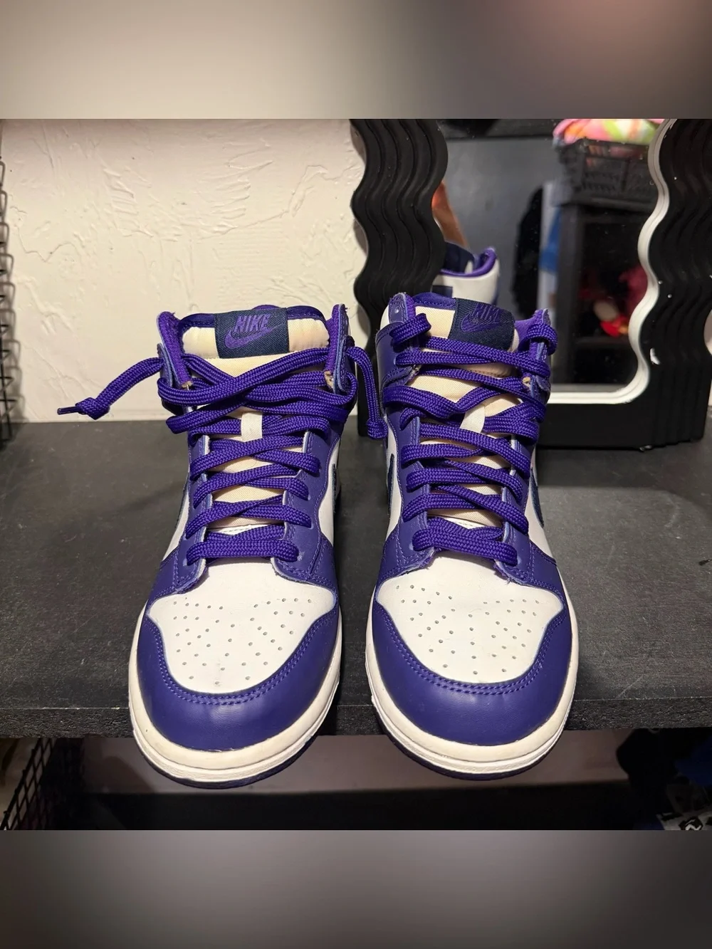 Nike High-Top Sneakers in Purple, White and Navy